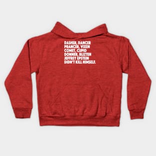 Jeffrey Epstein Didn't Kill Himself Christmas Santa's Reindeer Kids Hoodie